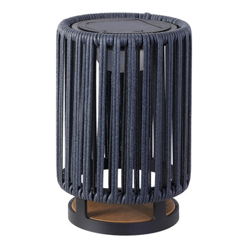 Sawara Modern Minimalist Faux Rattan Integrated Indoor/Outdoor LED Solar Powered Lantern